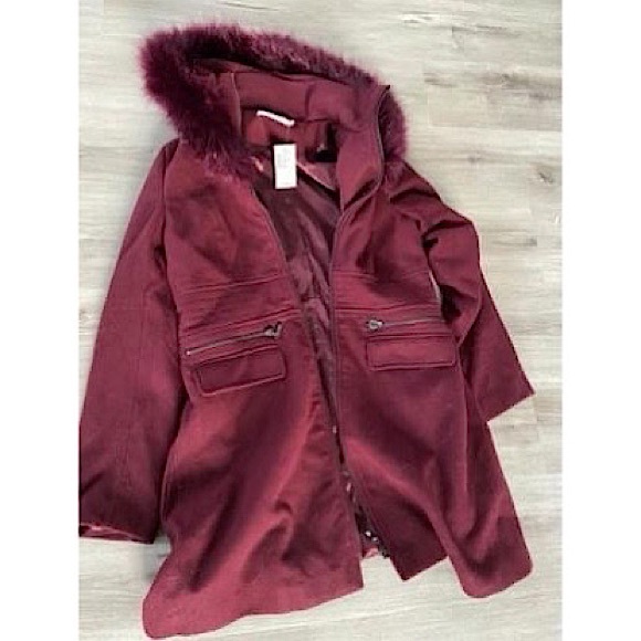 Wine-Coloured Rickis Fancy Winter Coat - Picture 1 of 2